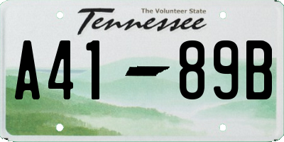 TN license plate A4189B