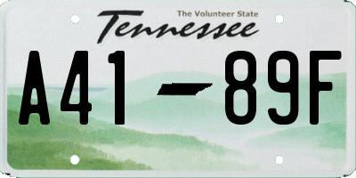 TN license plate A4189F