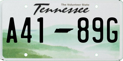 TN license plate A4189G