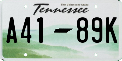 TN license plate A4189K