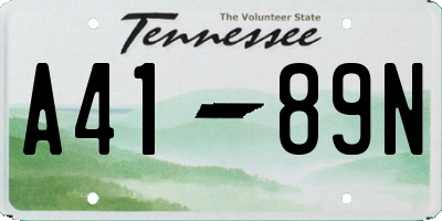 TN license plate A4189N