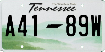 TN license plate A4189W