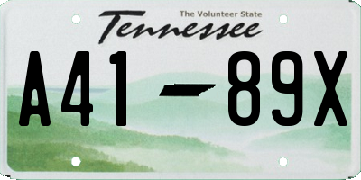 TN license plate A4189X