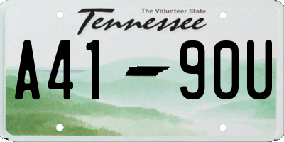 TN license plate A4190U