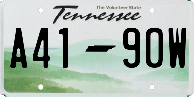 TN license plate A4190W