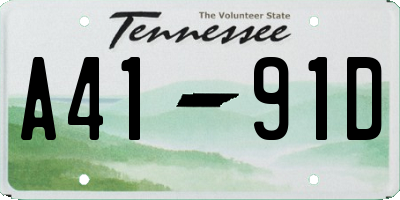 TN license plate A4191D