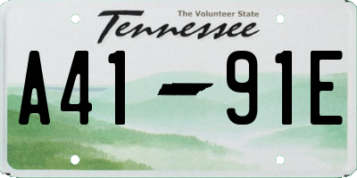 TN license plate A4191E