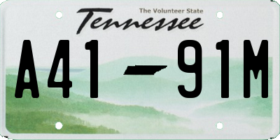 TN license plate A4191M
