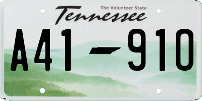 TN license plate A4191O
