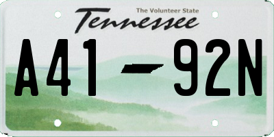 TN license plate A4192N