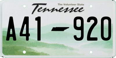 TN license plate A4192O