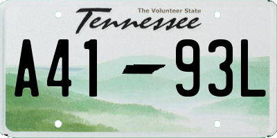 TN license plate A4193L