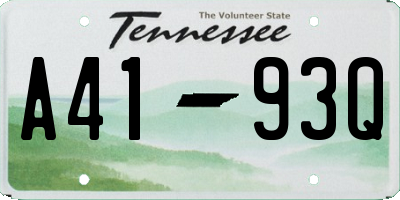 TN license plate A4193Q