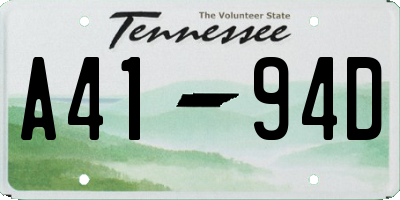 TN license plate A4194D