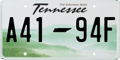 TN license plate A4194F