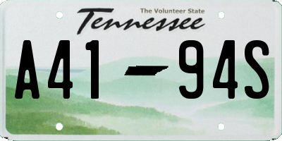 TN license plate A4194S