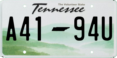 TN license plate A4194U