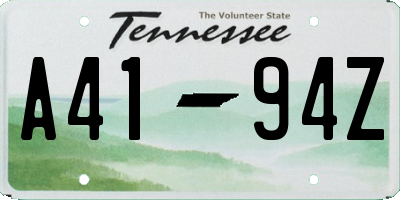 TN license plate A4194Z