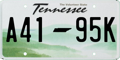 TN license plate A4195K