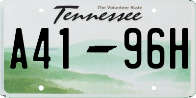 TN license plate A4196H