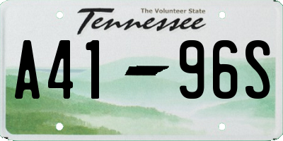 TN license plate A4196S