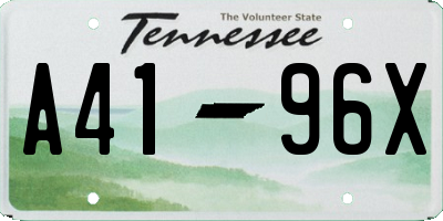 TN license plate A4196X