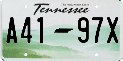 TN license plate A4197X