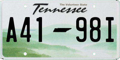 TN license plate A4198I