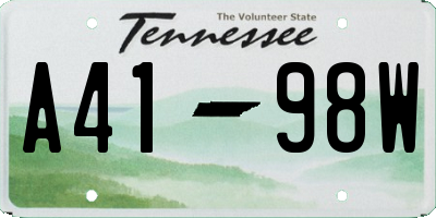 TN license plate A4198W