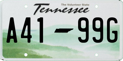 TN license plate A4199G