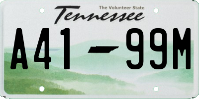 TN license plate A4199M