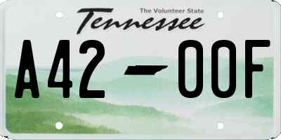 TN license plate A4200F