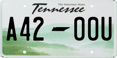 TN license plate A4200U