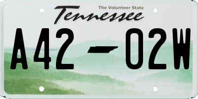 TN license plate A4202W