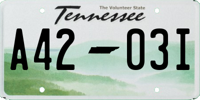TN license plate A4203I