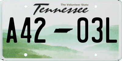 TN license plate A4203L