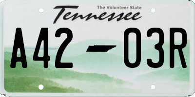 TN license plate A4203R