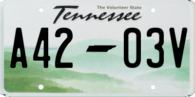 TN license plate A4203V