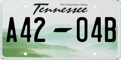 TN license plate A4204B