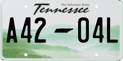 TN license plate A4204L