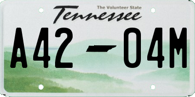 TN license plate A4204M