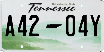 TN license plate A4204Y