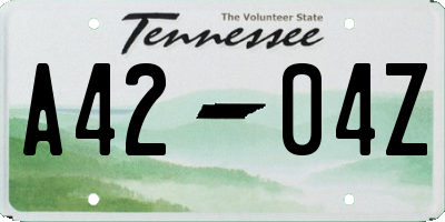 TN license plate A4204Z