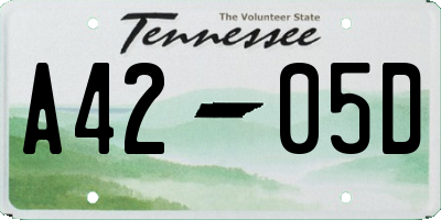 TN license plate A4205D