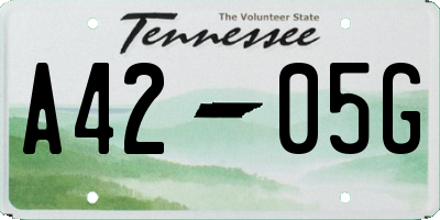 TN license plate A4205G