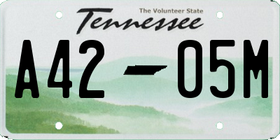 TN license plate A4205M