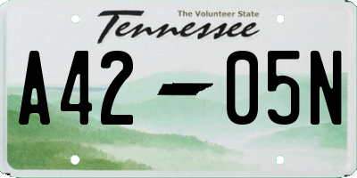TN license plate A4205N