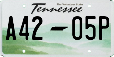 TN license plate A4205P