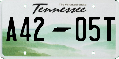 TN license plate A4205T