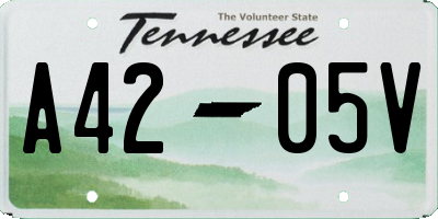 TN license plate A4205V